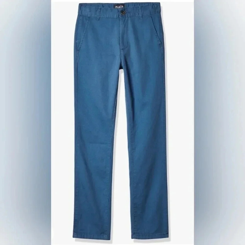 Boys The‎ Children's Place Uniform Skinny Chino Pants, Size 6, Bluestone, GUC